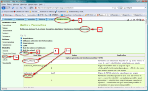 tutoriel-pmb1 Ecran de paramétrage OPAC pour activer ajout de tags et avis